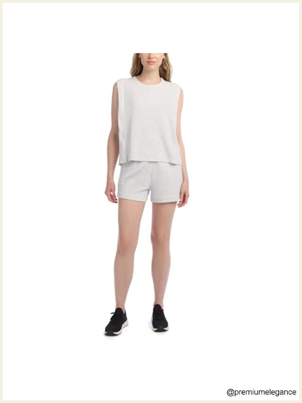 2 Piece Matching Lounge Set Wavy Rib Pleat Tank Shorts Athletic